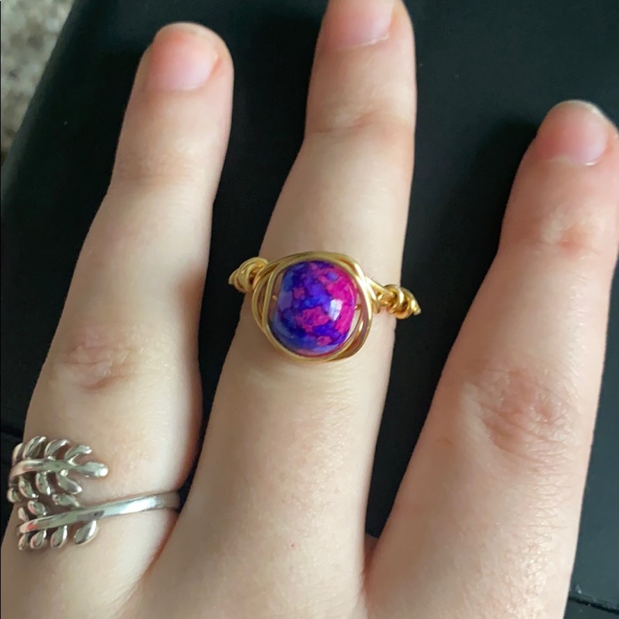 Multicolor Bead Wire Ring